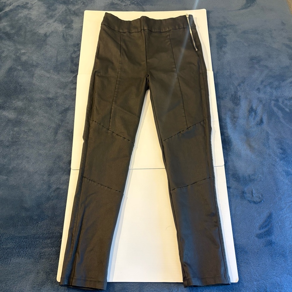 Chocolate U.S.A. Faux Leather Skinny Black‎ Pants – Size L
